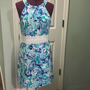 Lilly Pulitzer Blue Halter Sheath Mini Dress